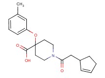 1-(cyclopent-2-en-1-ylacetyl)-4-(3-methylphenoxy)piperidine-4-carboxylic acid