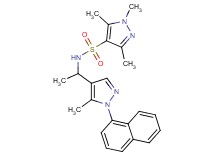 1,3,5-trimethyl-N-{1-[5-methyl-1-(1-naphthyl)-1H-pyrazol-4-yl]ethyl}-1H-pyrazole-4-sulfonamide