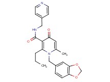 1-(1,3-benzodioxol-5-ylmethyl)-6-methyl-4-oxo-2-propyl-N-(4-pyridinylmethyl)-1,4-dihydro-3-pyridinecarboxamide