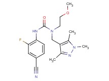 N'-(4-cyano-2-fluorophenyl)-N-(2-methoxyethyl)-N-[(1,3,5-trimethyl-1H-pyrazol-4-yl)methyl]urea