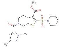 methyl 6-[(1,3-dimethyl-1H-pyrazol-5-yl)carbonyl]-2-(1-piperidinylsulfonyl)-4,5,6,7-tetrahydrothieno[2,3-c]pyridine-3-carboxylate