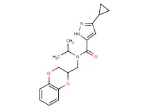 3-cyclopropyl-N-(2,3-dihydro-1,4-benzodioxin-2-ylmethyl)-N-isopropyl-1H-pyrazole-5-carboxamide