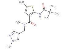 2-[(2,2-dimethylpropanoyl)amino]-N,5-dimethyl-N-[(1-methyl-1H-pyrazol-4-yl)methyl]-3-thiophenecarboxamide