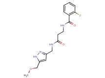 2-fluoro-N-[3-({[5-(methoxymethyl)-1H-pyrazol-3-yl]methyl}amino)-3-oxopropyl]benzamide