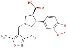 (3S*,4R*)-4-(1,3-benzodioxol-5-yl)-1-[(3,5-dimethylisoxazol-4-yl)methyl]pyrrolidine-3-carboxylic acid