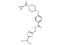 4-{[1-(cyclopropylcarbonyl)-4-piperidinyl]oxy}-N-[(2-isopropyl-1,3-thiazol-4-yl)methyl]benzamide