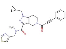 1-(cyclopropylmethyl)-N-methyl-5-(3-phenyl-2-propynoyl)-N-(1,3-thiazol-4-ylmethyl)-4,5,6,7-tetrahydro-1H-pyrazolo[4,3-c]pyridine-3-carboxamide