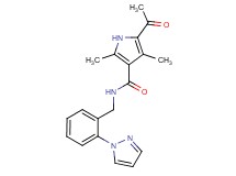 5-acetyl-2,4-dimethyl-N-[2-(1H-pyrazol-1-yl)benzyl]-1H-pyrrole-3-carboxamide