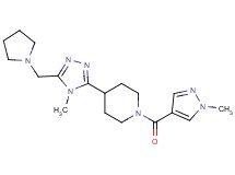 1-[(1-methyl-1H-pyrazol-4-yl)carbonyl]-4-[4-methyl-5-(pyrrolidin-1-ylmethyl)-4H-1,2,4-triazol-3-yl]piperidine