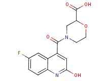4-[(6-fluoro-2-hydroxy-4-quinolinyl)carbonyl]-2-morpholinecarboxylic acid
