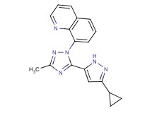 8-[5-(3-cyclopropyl-1H-pyrazol-5-yl)-3-methyl-1H-1,2,4-triazol-1-yl]quinoline