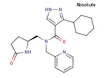 3-cyclohexyl-N-{[(2S)-5-oxopyrrolidin-2-yl]methyl}-N-(pyridin-2-ylmethyl)-1H-pyrazole-4-carboxamide