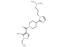 3-(2-{1-[(1-ethyl-5-methyl-1H-pyrazol-4-yl)carbonyl]piperidin-4-yl}-1H-imidazol-1-yl)-N,N-dimethylpropan-1-amine