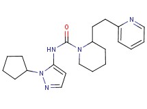N-(1-cyclopentyl-1H-pyrazol-5-yl)-2-(2-pyridin-2-ylethyl)piperidine-1-carboxamide