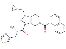 1-(cyclopropylmethyl)-N-methyl-5-(1-naphthoyl)-N-(1,3-thiazol-4-ylmethyl)-4,5,6,7-tetrahydro-1H-pyrazolo[4,3-c]pyridine-3-carboxamide