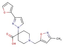 4-[3-(2-furyl)-1H-pyrazol-1-yl]-1-[(3-methylisoxazol-5-yl)methyl]piperidine-4-carboxylic acid