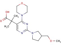 2-{2-[3-(methoxymethyl)pyrrolidin-1-yl]-4-morpholin-4-ylpyrimidin-5-yl}-2-methylpropanoic acid