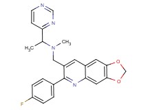 N-{[6-(4-fluorophenyl)[1,3]dioxolo[4,5-g]quinolin-7-yl]methyl}-N-methyl-1-(4-pyrimidinyl)ethanamine