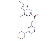 2,7-dimethyl-N-{[6-(4-morpholinyl)-4-pyrimidinyl]methyl}pyrazolo[1,5-a]pyrimidine-5-carboxamide