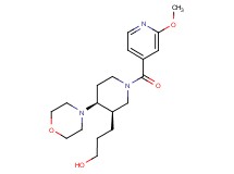 3-[(3R*,4S*)-1-(2-methoxyisonicotinoyl)-4-morpholin-4-ylpiperidin-3-yl]propan-1-ol
