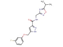 5-[(3-fluorophenoxy)methyl]-N-[(5-isopropyl-1,2,4-oxadiazol-3-yl)methyl]-1H-pyrazole-3-carboxamide