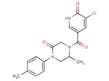 4-[(5-chloro-6-oxo-1,6-dihydro-3-pyridinyl)carbonyl]-5-methyl-1-(4-methylphenyl)-2-piperazinone