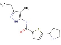 N-(3-ethyl-4-methyl-1H-pyrazol-5-yl)-5-(2-pyrrolidinyl)-2-thiophenecarboxamide trifluoroacetate