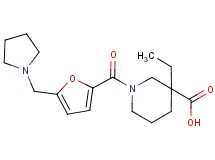 3-ethyl-1-[5-(1-pyrrolidinylmethyl)-2-furoyl]-3-piperidinecarboxylic acid