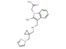 2-{2-methyl-3-[({[1-(1H-pyrazol-1-ylmethyl)cyclopropyl]methyl}amino)methyl]-1H-indol-1-yl}acetamide