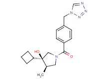(3R*,4R*)-3-cyclobutyl-4-methyl-1-[4-(1H-tetrazol-1-ylmethyl)benzoyl]pyrrolidin-3-ol