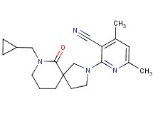 2-[7-(cyclopropylmethyl)-6-oxo-2,7-diazaspiro[4.5]dec-2-yl]-4,6-dimethylnicotinonitrile