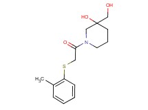 3-(hydroxymethyl)-1-{[(2-methylphenyl)thio]acetyl}-3-piperidinol