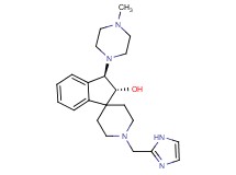 rel-(2R,3R)-1'-(1H-imidazol-2-ylmethyl)-3-(4-methyl-1-piperazinyl)-2,3-dihydrospiro[indene-1,4'-piperidin]-2-ol bis(trifluoroacetate) (salt)