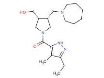 {(3R*,4R*)-4-(1-azepanylmethyl)-1-[(3-ethyl-4-methyl-1H-pyrazol-5-yl)carbonyl]-3-pyrrolidinyl}methanol