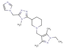 1-[(1-ethyl-3,5-dimethyl-1H-pyrazol-4-yl)methyl]-3-[5-(1H-imidazol-1-ylmethyl)-4-methyl-4H-1,2,4-triazol-3-yl]piperidine