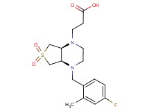 3-[(4aR*,7aS*)-4-(4-fluoro-2-methylbenzyl)-6,6-dioxidohexahydrothieno[3,4-b]pyrazin-1(2H)-yl]propanoic acid