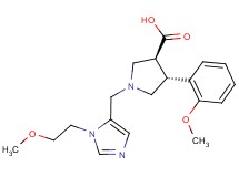 (3S*,4R*)-1-{[1-(2-methoxyethyl)-1H-imidazol-5-yl]methyl}-4-(2-methoxyphenyl)pyrrolidine-3-carboxylic acid