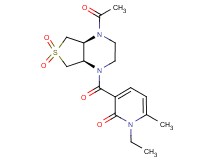 3-{[(4aS*,7aR*)-4-acetyl-6,6-dioxidohexahydrothieno[3,4-b]pyrazin-1(2H)-yl]carbonyl}-1-ethyl-6-methyl-2(1H)-pyridinone