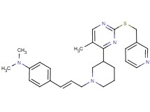 N,N-dimethyl-4-[(1E)-3-(3-{5-methyl-2-[(3-pyridinylmethyl)thio]-4-pyrimidinyl}-1-piperidinyl)-1-propen-1-yl]aniline