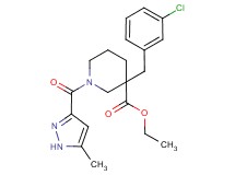 ethyl 3-(3-chlorobenzyl)-1-[(5-methyl-1H-pyrazol-3-yl)carbonyl]-3-piperidinecarboxylate