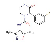 N-(3,5-dimethylisoxazol-4-yl)-2-(3-fluorophenyl)-3-oxopiperazine-1-carboxamide