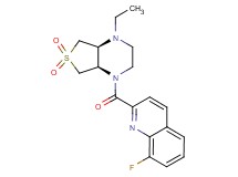 2-{[(4aS*,7aR*)-4-ethyl-6,6-dioxidohexahydrothieno[3,4-b]pyrazin-1(2H)-yl]carbonyl}-8-fluoroquinoline