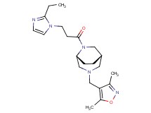 (1S*,5R*)-3-[(3,5-dimethylisoxazol-4-yl)methyl]-6-[3-(2-ethyl-1H-imidazol-1-yl)propanoyl]-3,6-diazabicyclo[3.2.2]nonane