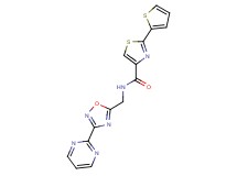 N-{[3-(2-pyrimidinyl)-1,2,4-oxadiazol-5-yl]methyl}-2-(2-thienyl)-1,3-thiazole-4-carboxamide