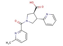 (3S*,4S*)-1-[(6-methylpyridin-2-yl)carbonyl]-4-pyridin-2-ylpyrrolidine-3-carboxylic acid