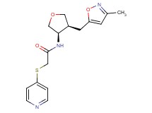 N-{(3R*,4S*)-4-[(3-methylisoxazol-5-yl)methyl]tetrahydrofuran-3-yl}-2-(pyridin-4-ylthio)acetamide
