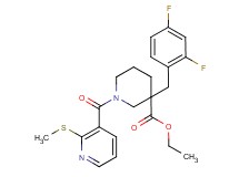 ethyl 3-(2,4-difluorobenzyl)-1-{[2-(methylthio)-3-pyridinyl]carbonyl}-3-piperidinecarboxylate