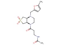 N-{3-[(4aS*,7aR*)-4-[(5-methyl-2-furyl)methyl]-6,6-dioxidohexahydrothieno[3,4-b]pyrazin-1(2H)-yl]-3-oxopropyl}acetamide