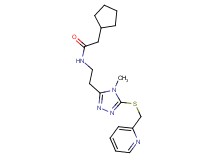 2-cyclopentyl-N-(2-{4-methyl-5-[(2-pyridinylmethyl)thio]-4H-1,2,4-triazol-3-yl}ethyl)acetamide