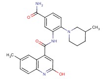 N-[5-(aminocarbonyl)-2-(3-methyl-1-piperidinyl)phenyl]-2-hydroxy-6-methyl-4-quinolinecarboxamide